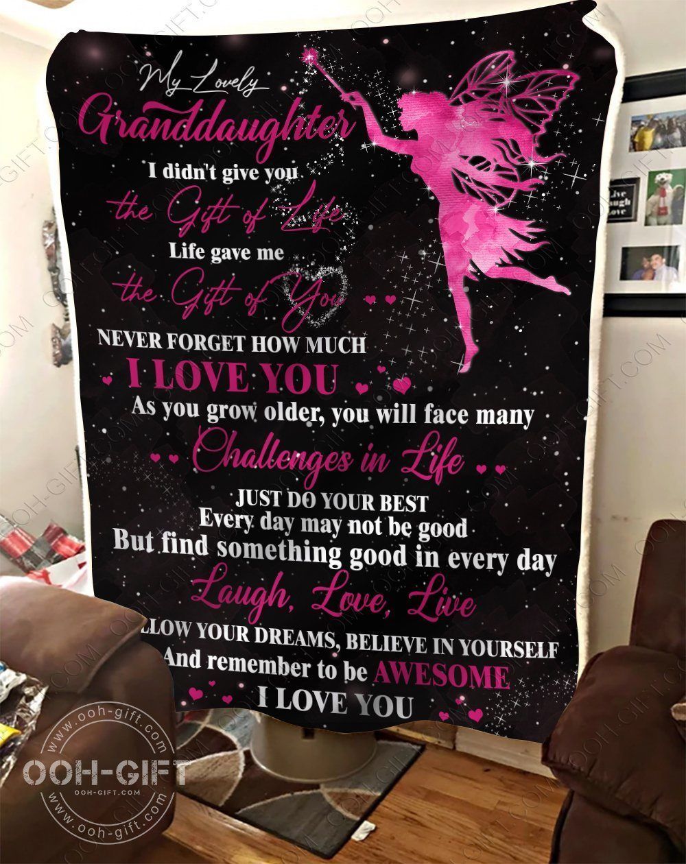 Granddaughter Fairy Sherpa Fleece Blanket