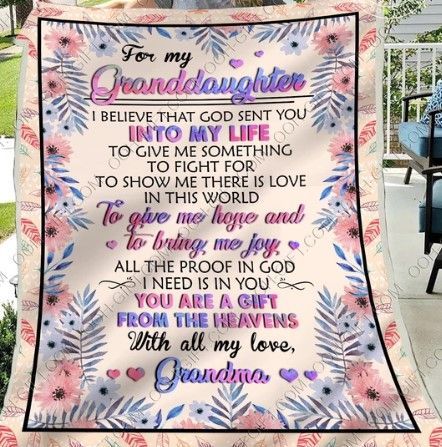 Granddaughter Floral Sherpa Fleece Blanket