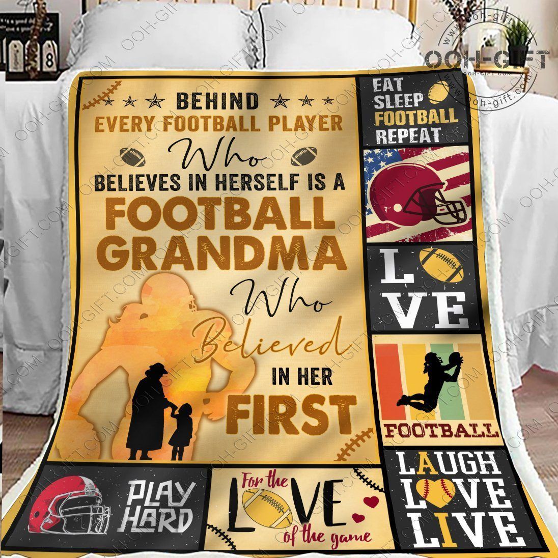 Granddaughter Football Granddaughter Sherpa Fleece Blanket