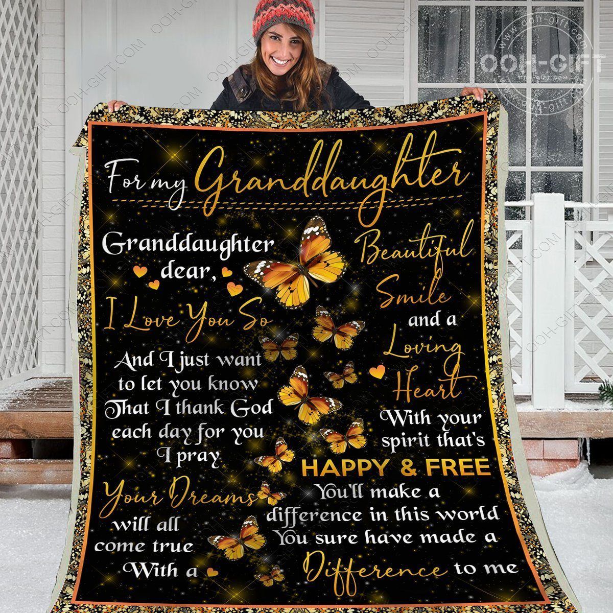 Granddaughter For My Granddaughter Sherpa Fleece Blanket