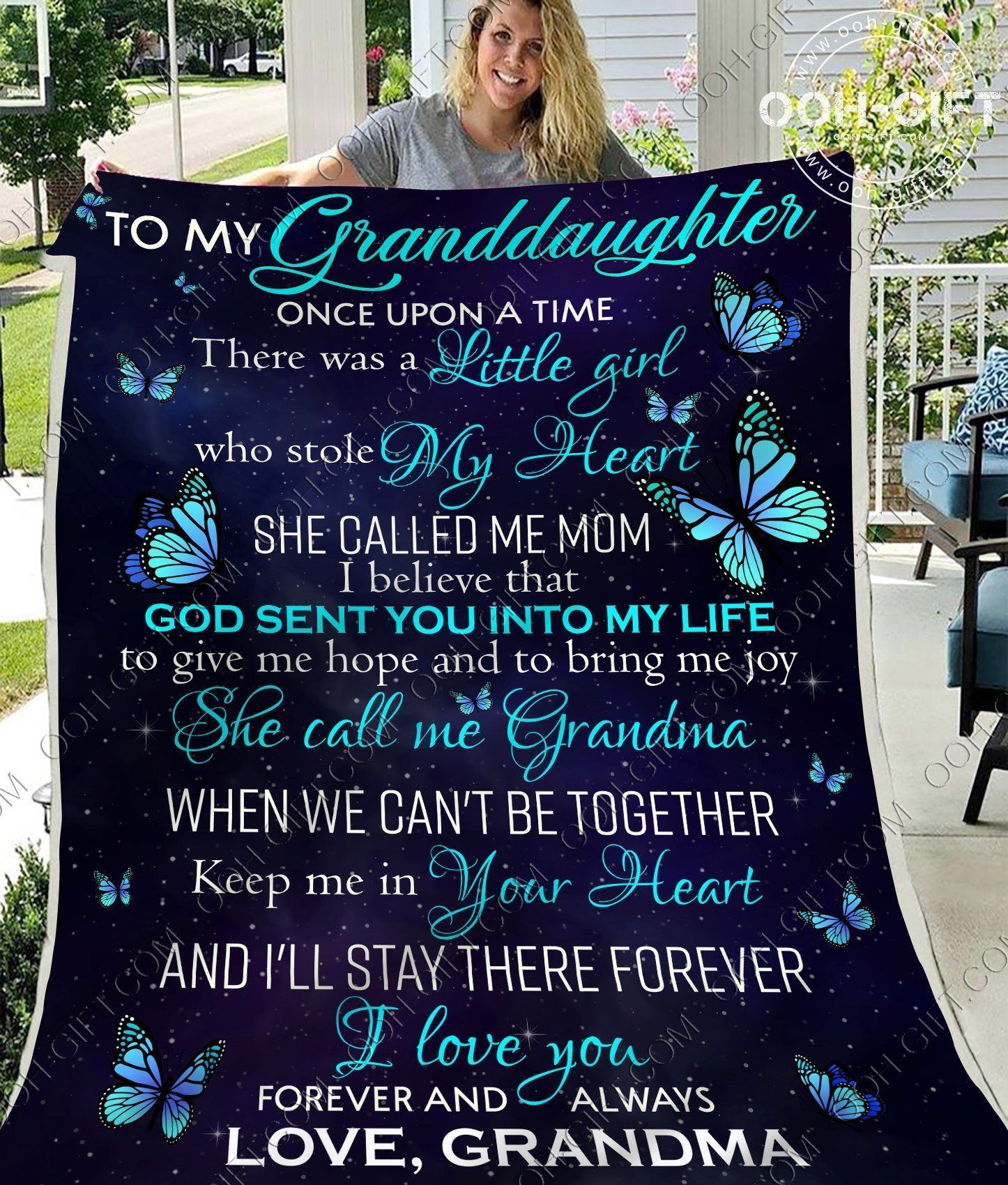 Granddaughter Forever Always Sherpa Fleece Blanket