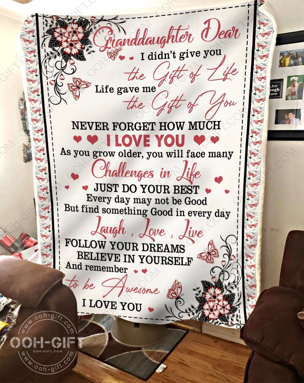 Granddaughter Granddaughter Dear Sherpa Fleece Blanket