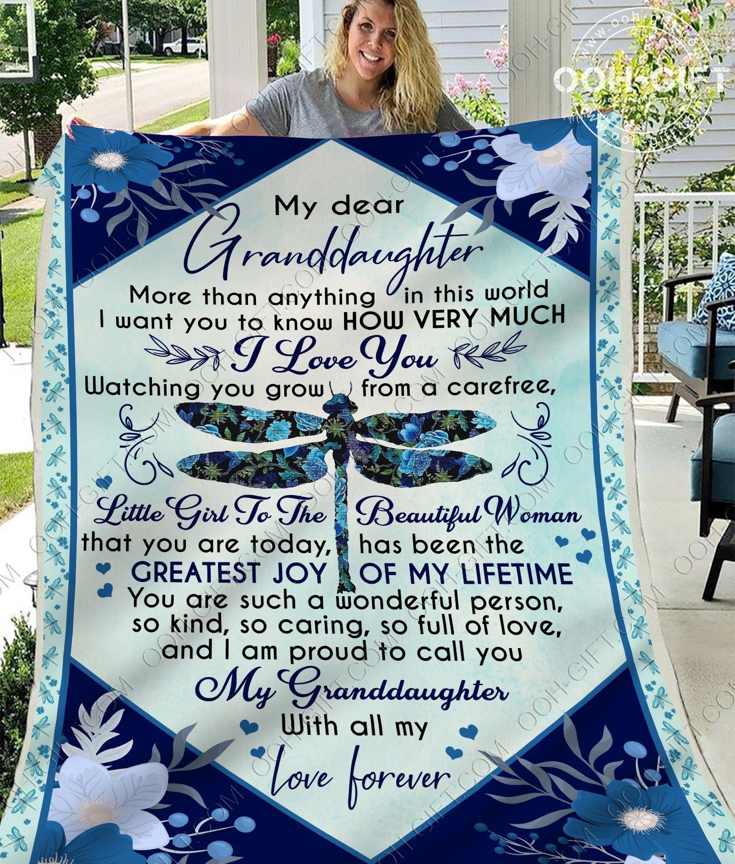 Granddaughter Greatest Joy Of My Lifetime Sherpa Fleece Blanket