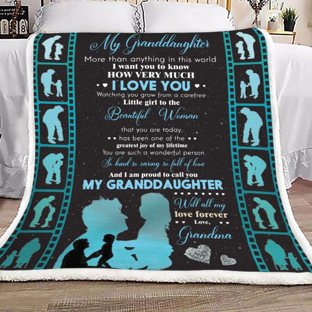 Granddaughter Greatest Joy Of My Lifetime Sherpa Fleece Blanket
