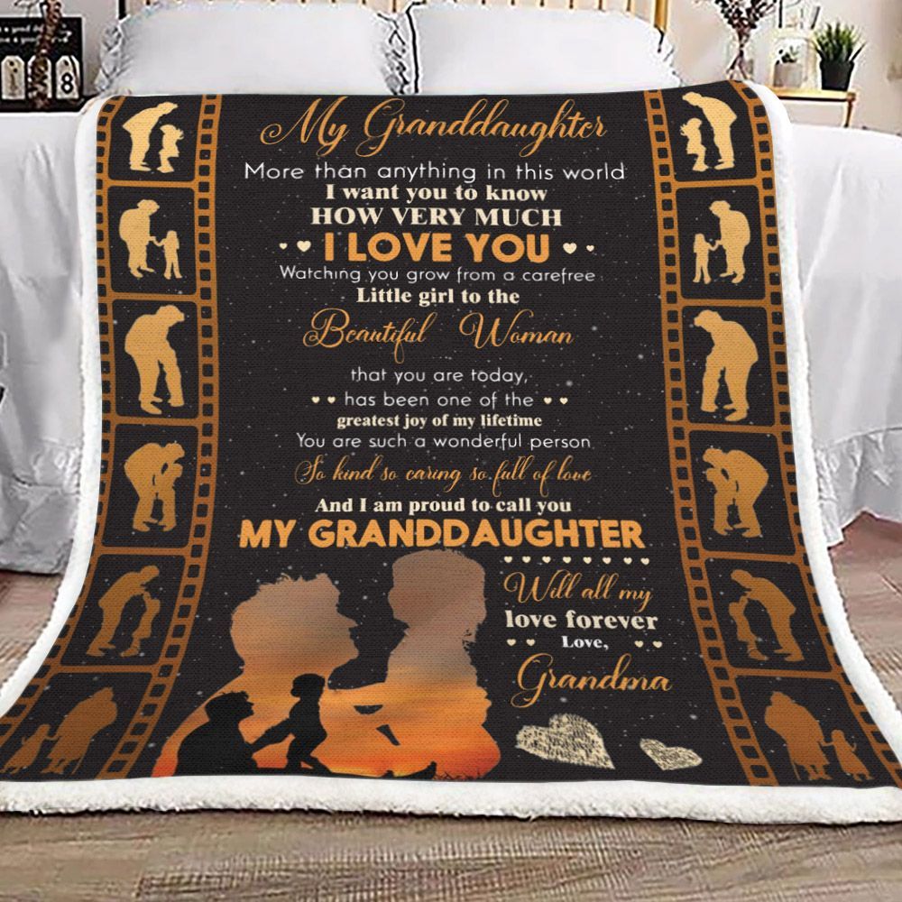 Granddaughter Greatest Joy Of My Lifetime Sherpa Fleece Blanket