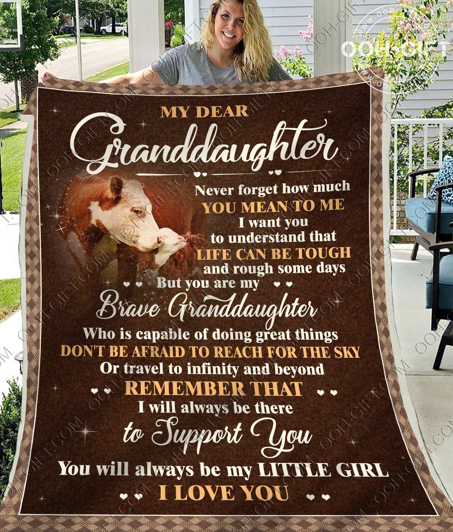 Granddaughter How Much You Mean To Me Sherpa Fleece Blanket
