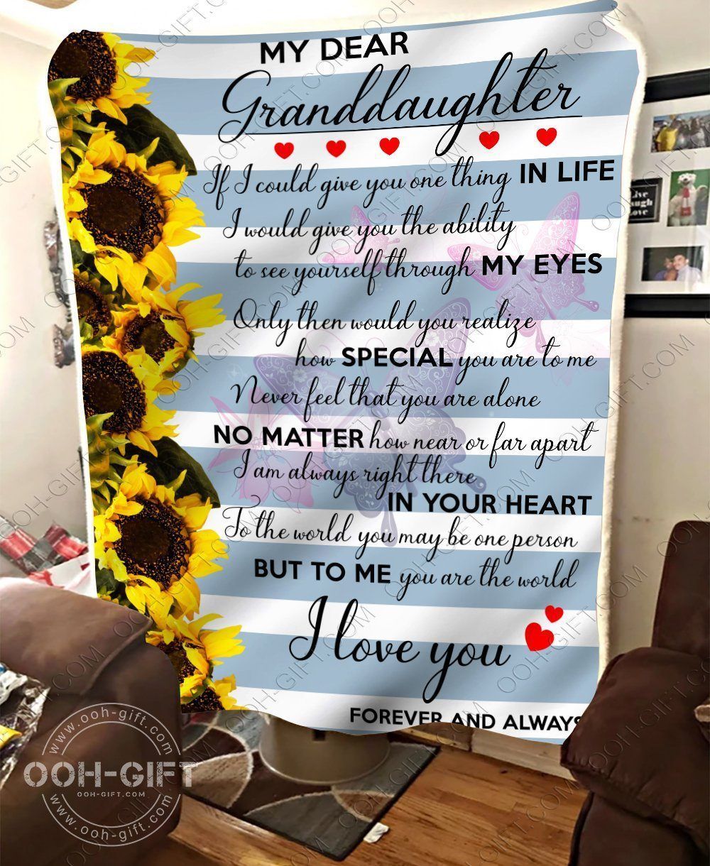 Granddaughter How Special You Are Sherpa Fleece Blanket