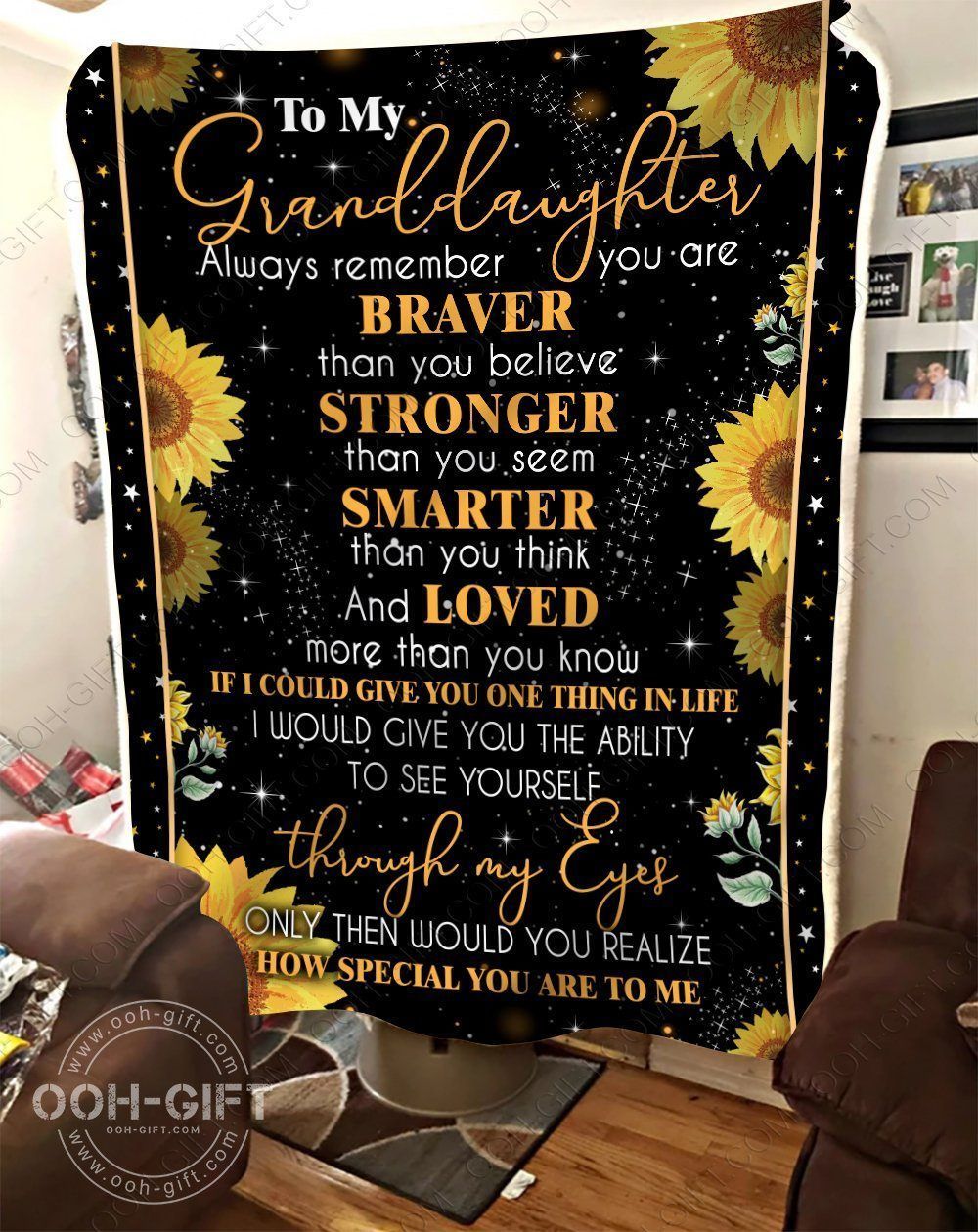 Granddaughter How Special You Are Sherpa Fleece Blanket