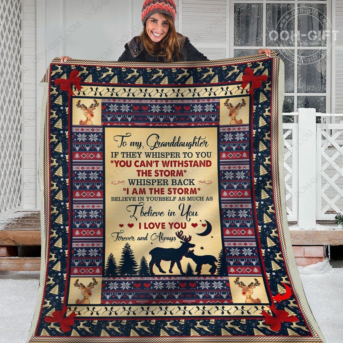 Granddaughter I Believe In You Sherpa Fleece Blanket