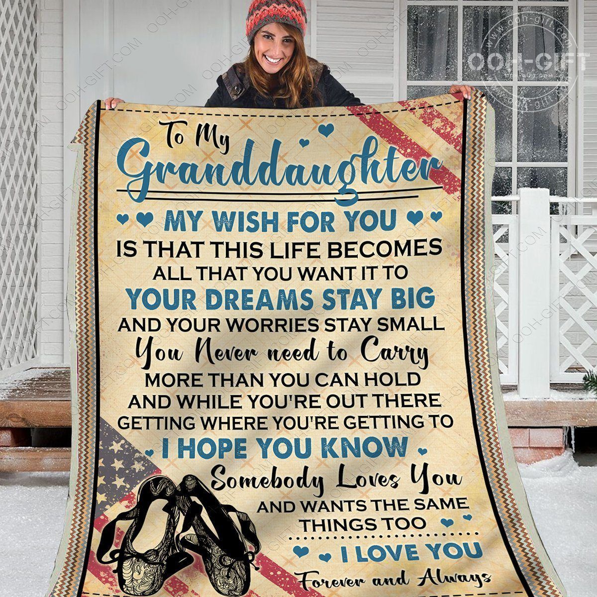 Granddaughter I Hope You Know Sherpa Fleece Blanket