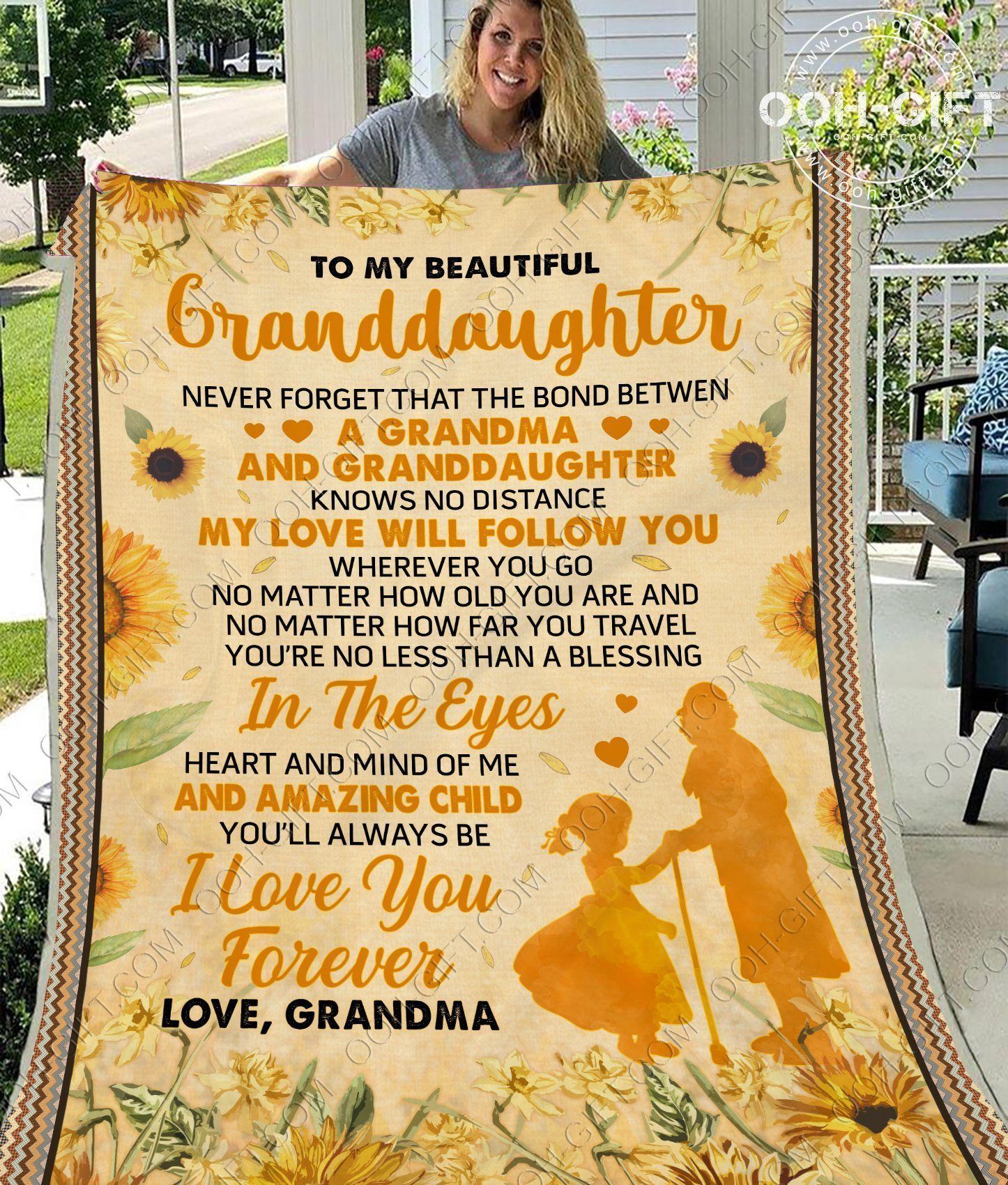 Granddaughter I Love You Sherpa Fleece Blanket