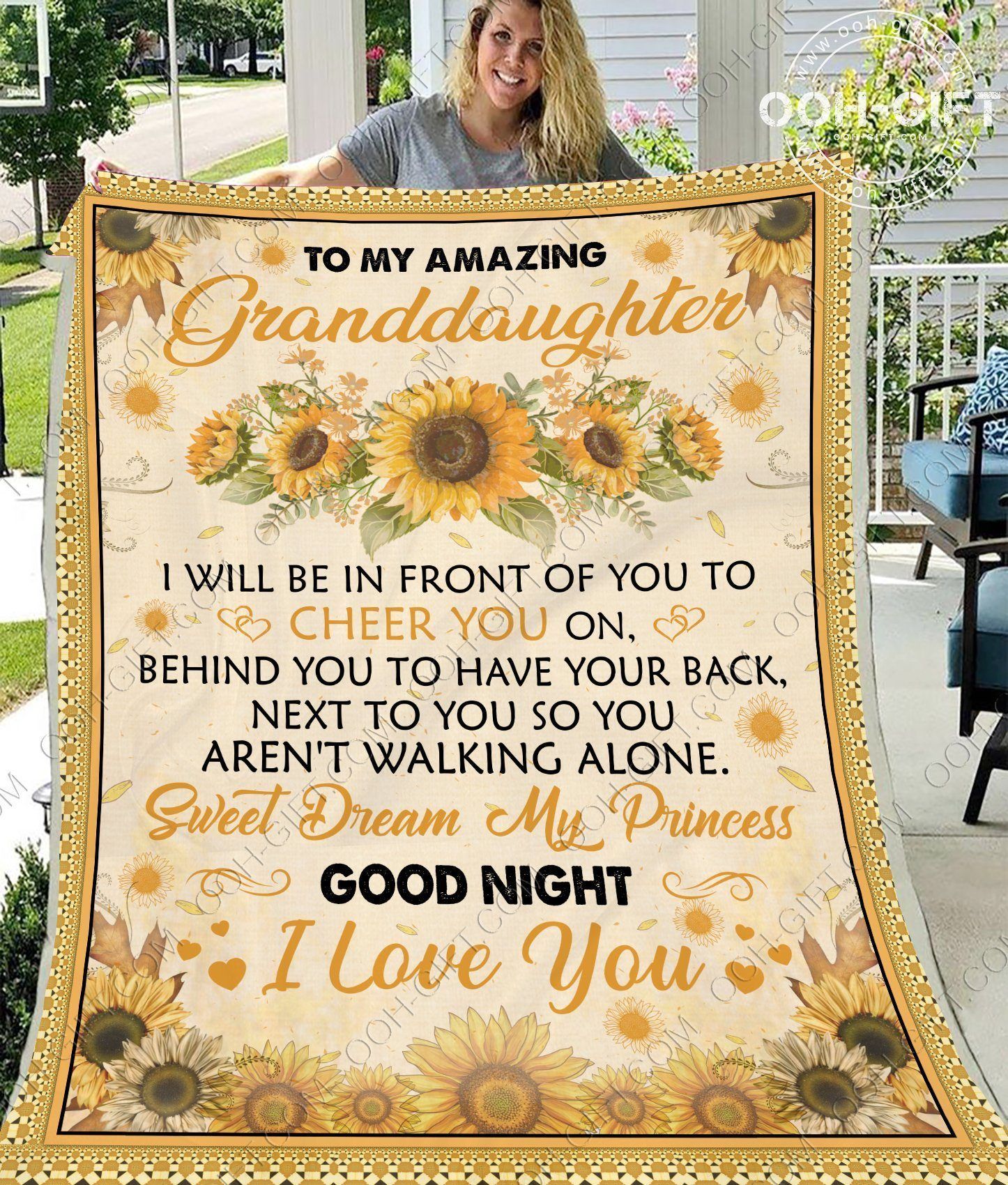 Granddaughter I Love You Sherpa Fleece Blanket