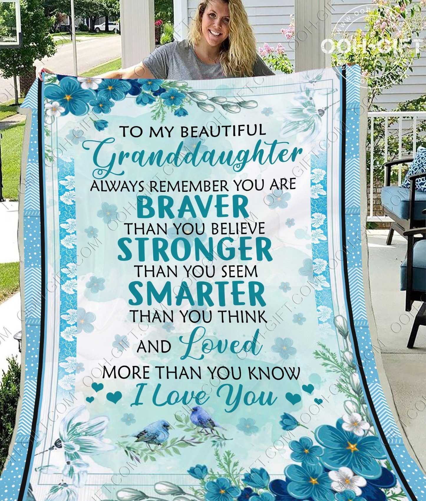 Granddaughter I Love You Sherpa Fleece Blanket