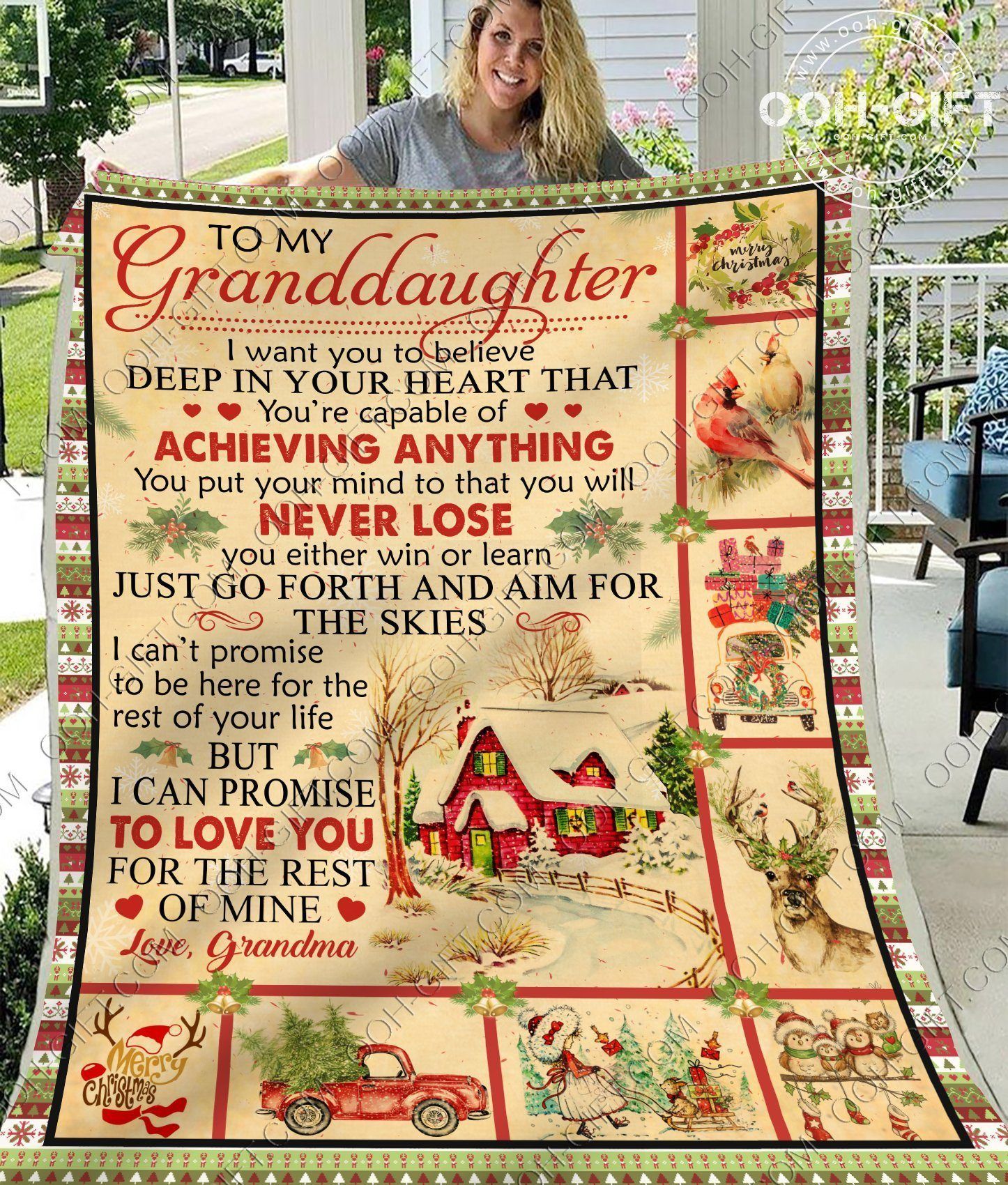 Granddaughter I Love You Sherpa Fleece Blanket