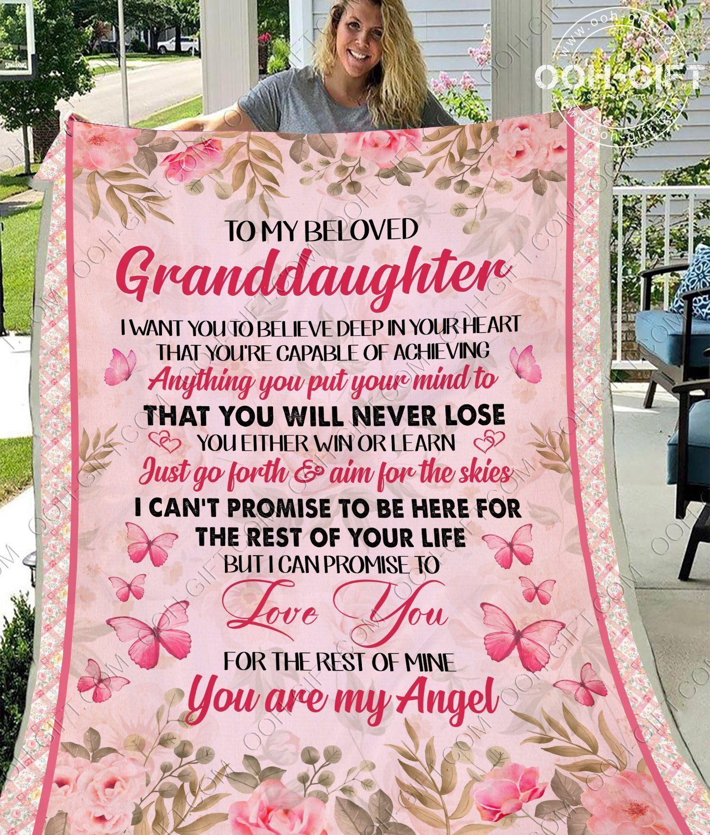 Granddaughter I Love You Sherpa Fleece Blanket