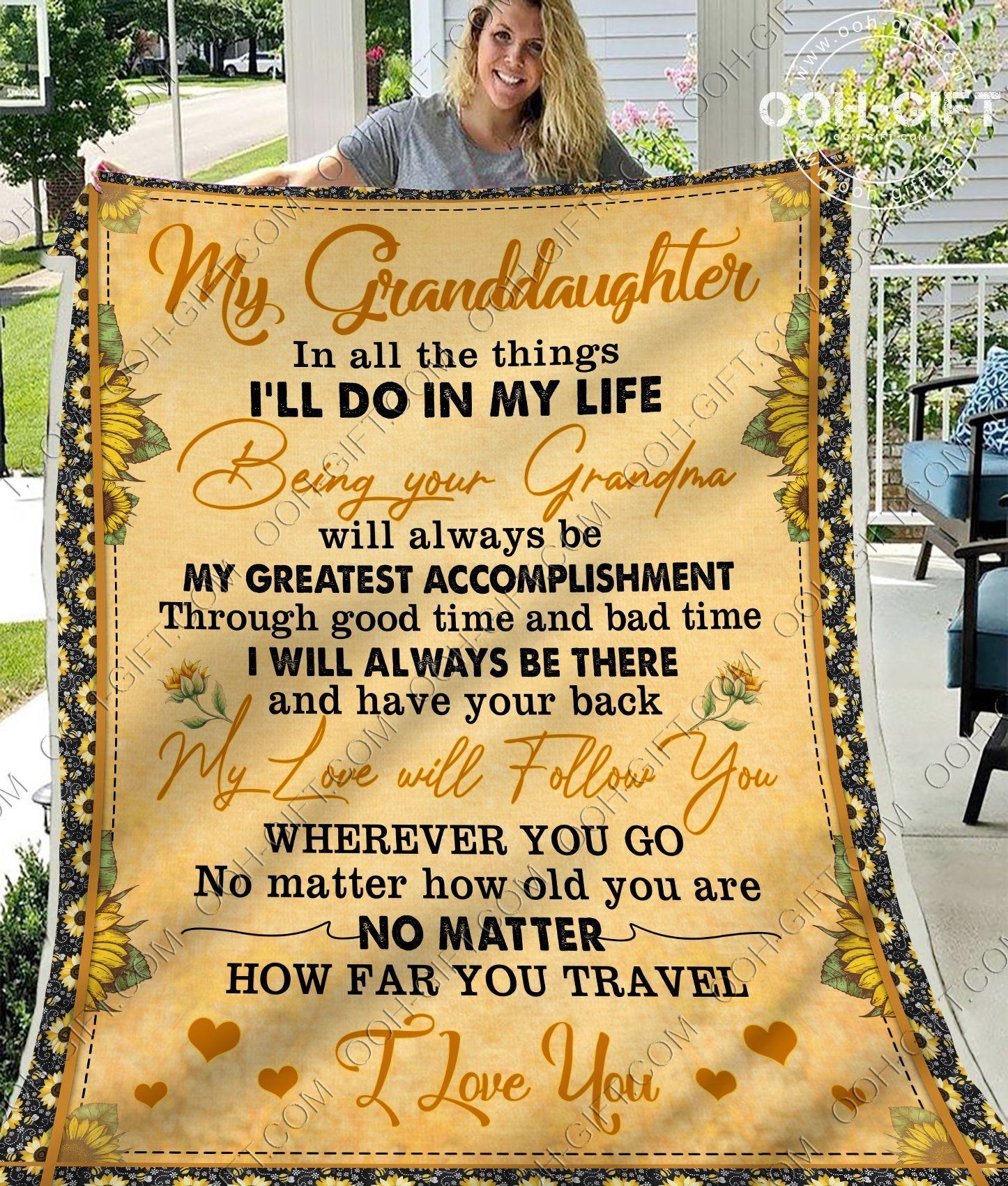 Granddaughter I Love You Sherpa Fleece Blanket