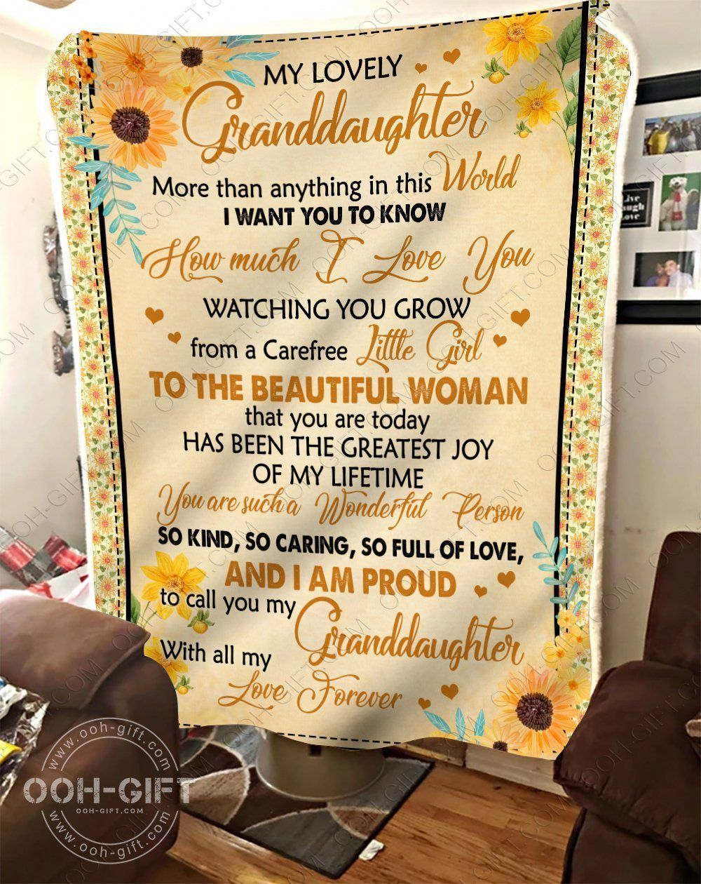 Granddaughter I Love You Sherpa Fleece Blanket