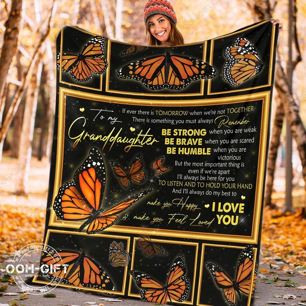 Granddaughter I Love You Sherpa Fleece Blanket