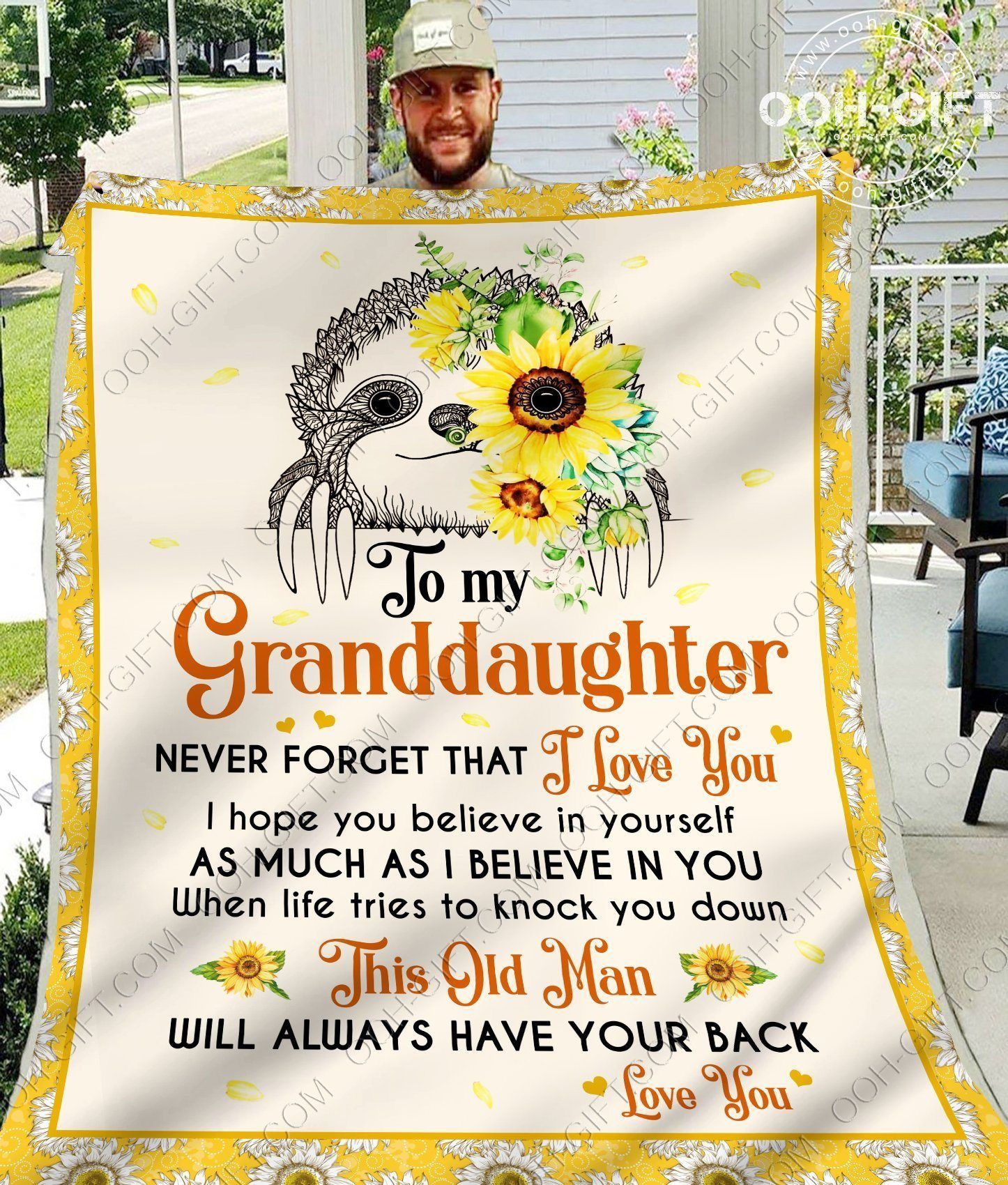 Granddaughter I Love You Sherpa Fleece Blanket