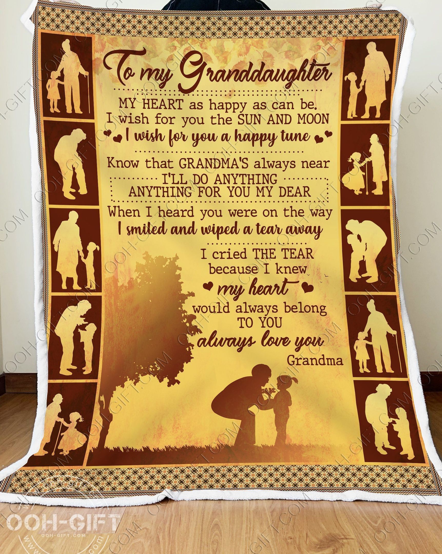 Granddaughter I Love You Sherpa Fleece Blanket