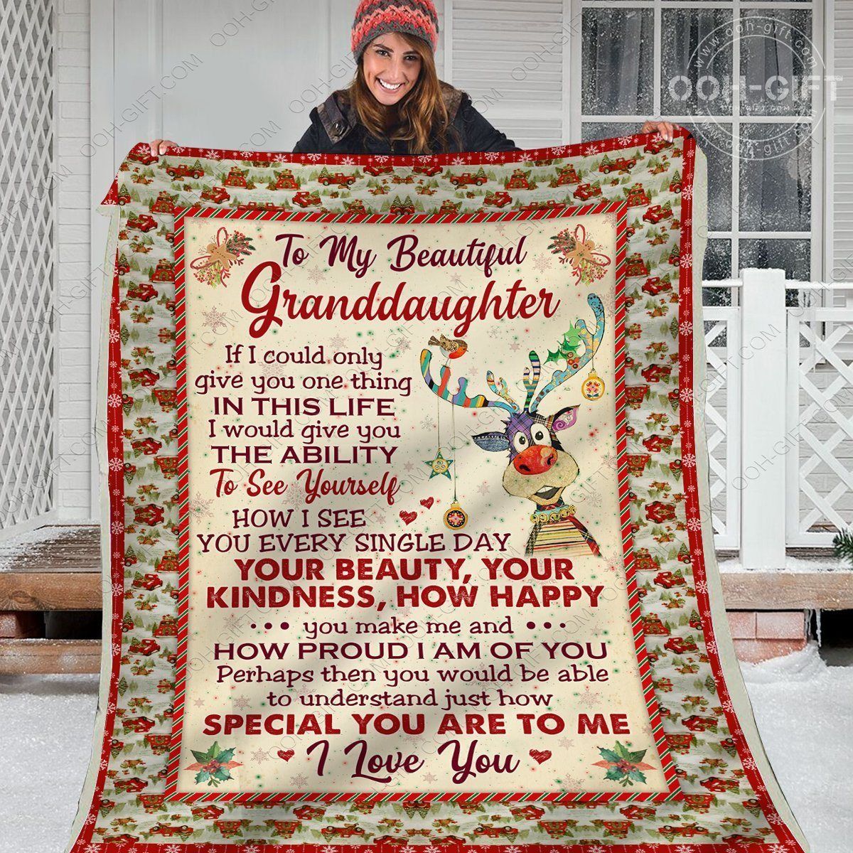 Granddaughter I Love You Sherpa Fleece Blanket