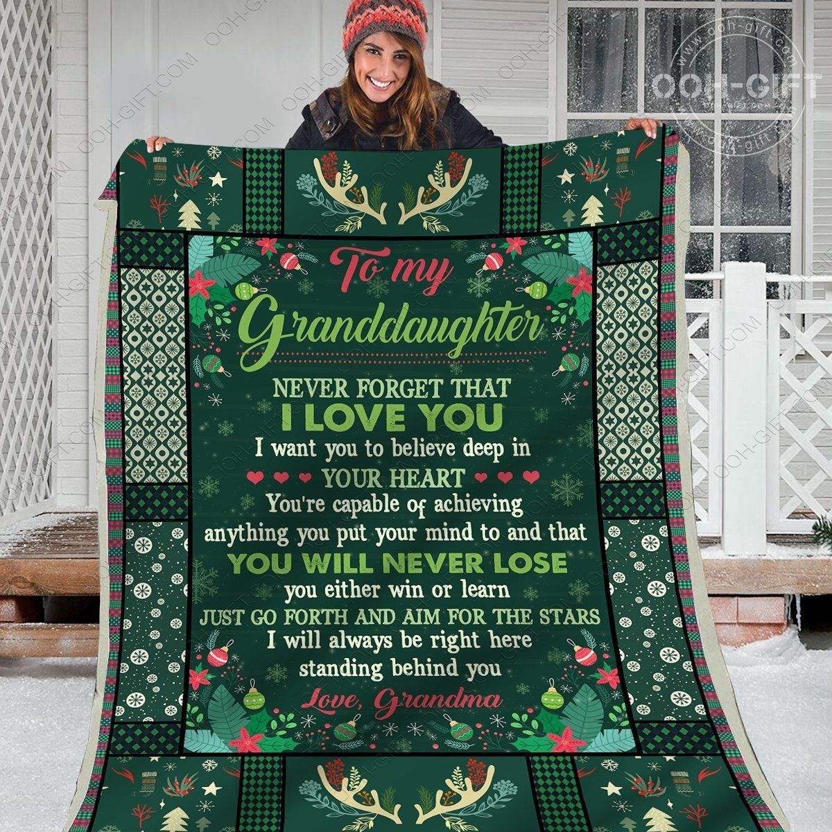 Granddaughter I Love You Sherpa Fleece Blanket