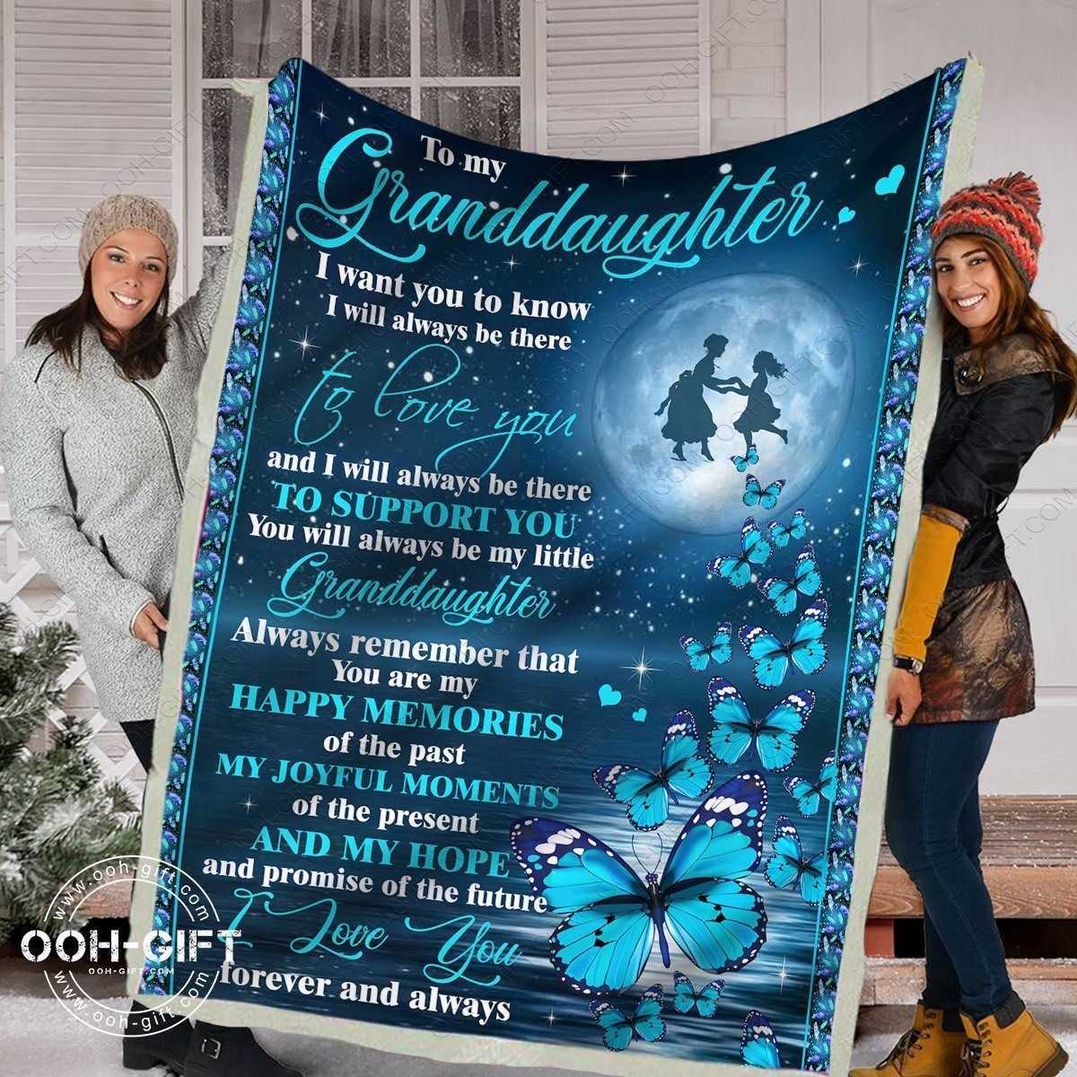 Granddaughter I Love You Forever Always Sherpa Fleece Blanket