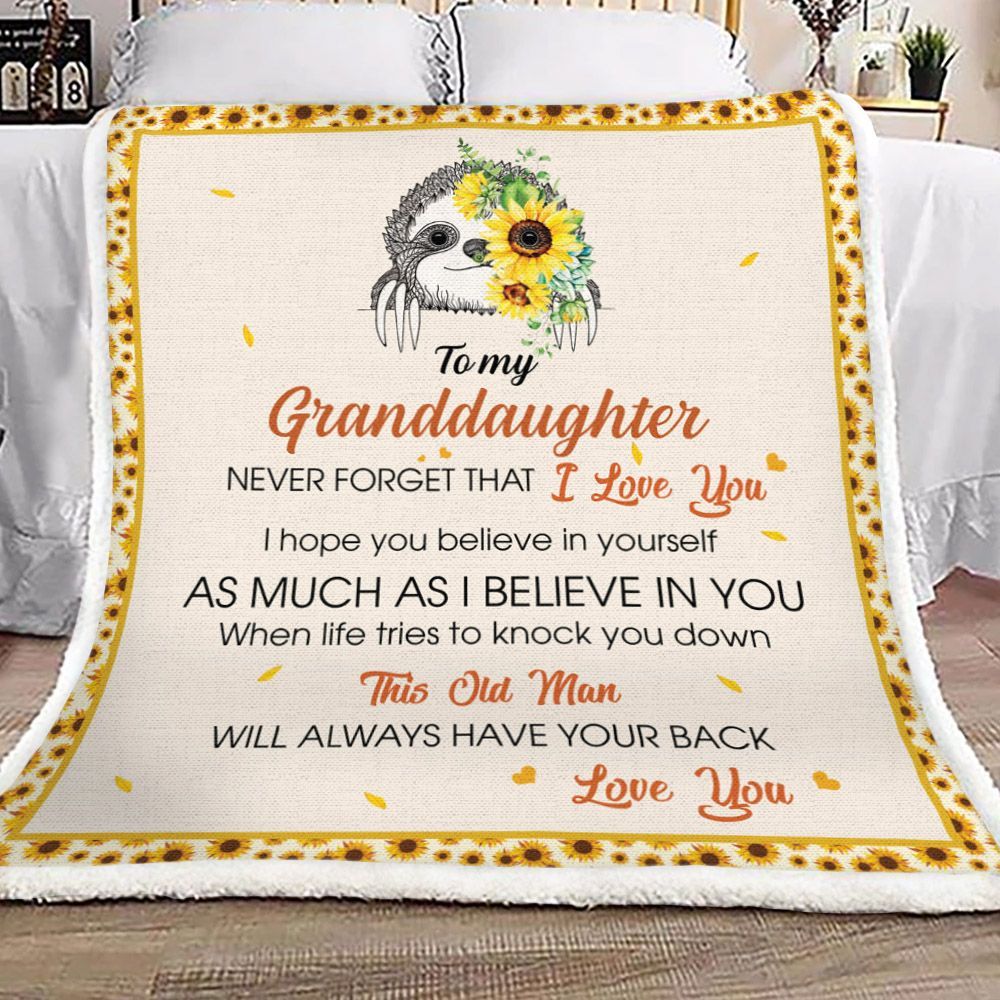Granddaughter I Love You Home Garden Linens Sherpa Fleece Blanket