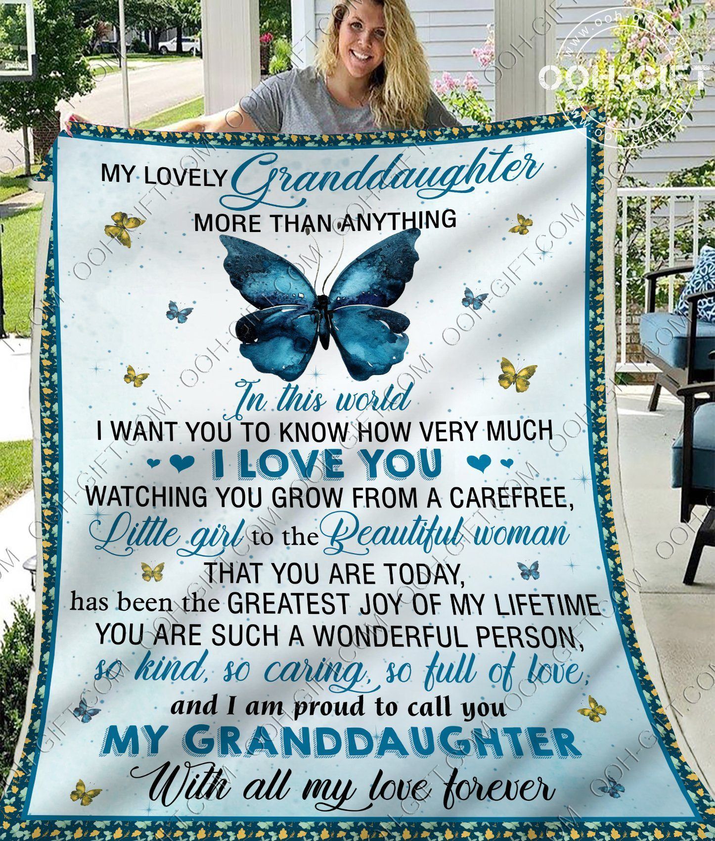 Granddaughter I Love You So Much Sherpa Fleece Blanket