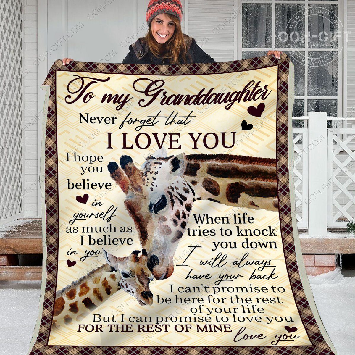 Granddaughter I Will Always Have Your Back Sherpa Fleece Blanket