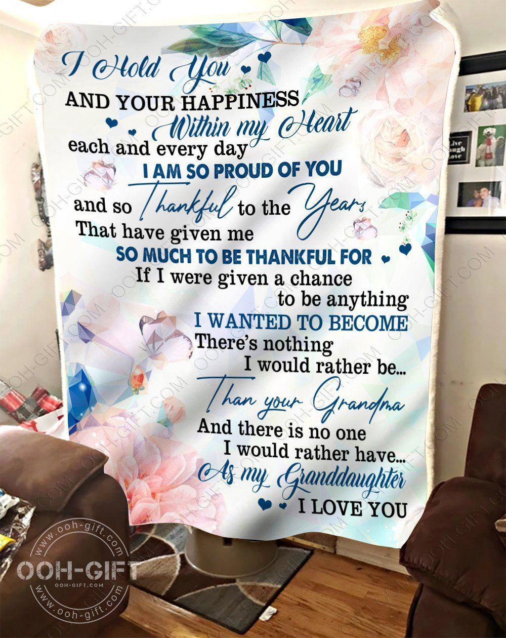 Granddaughter Im So Thankful Sherpa Fleece Blanket