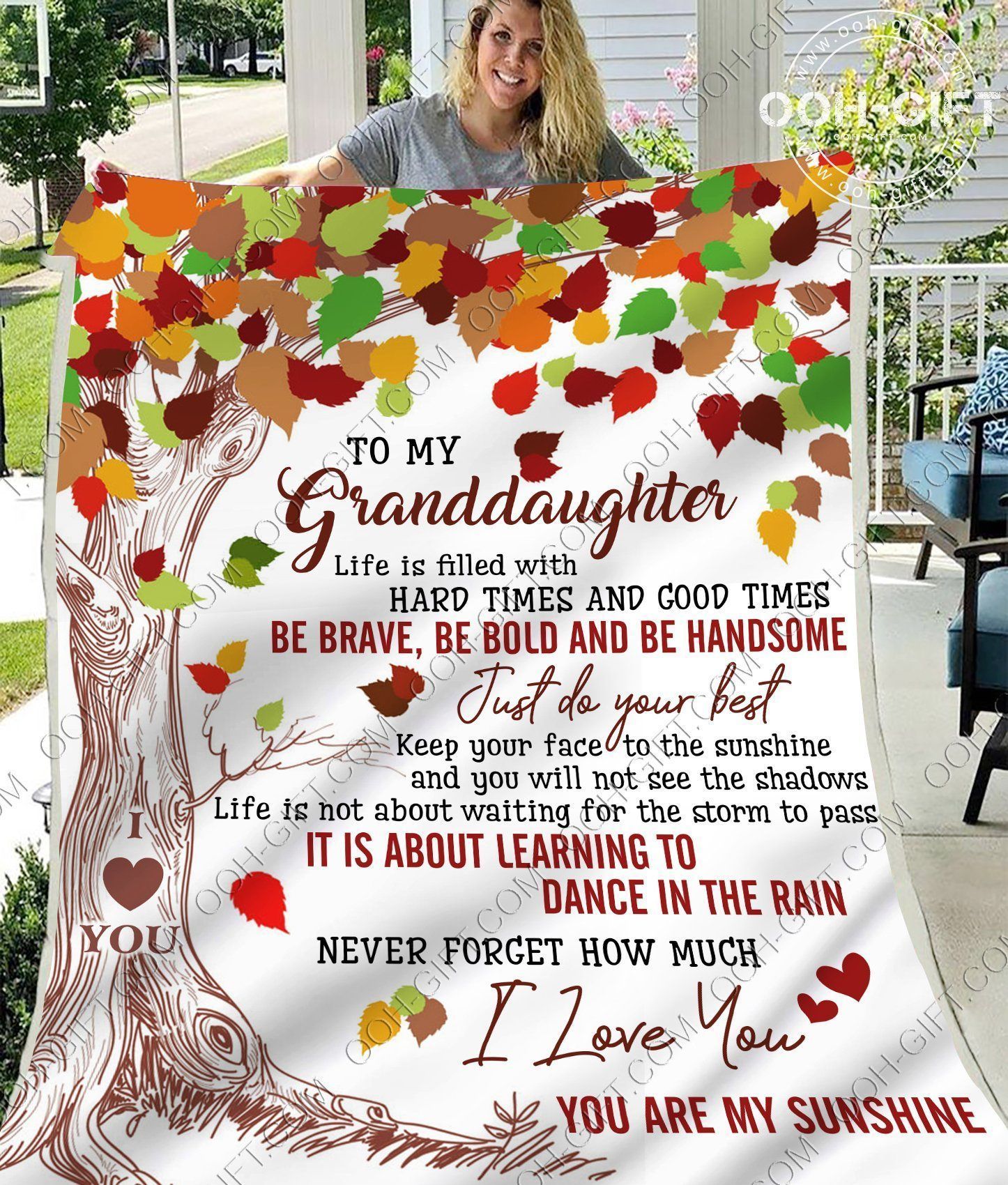 Granddaughter Just Do Your Best Sherpa Fleece Blanket