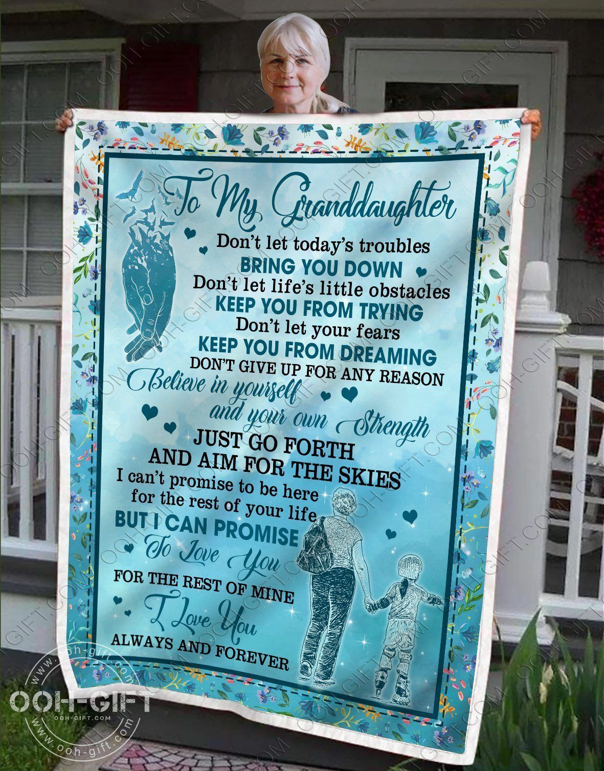 Granddaughter Keep Dreaming Sherpa Fleece Blanket