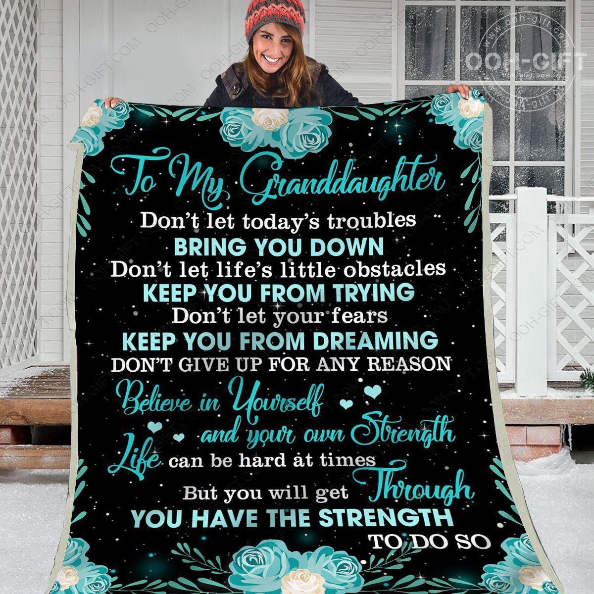 Granddaughter Keep Trying Sherpa Fleece Blanket