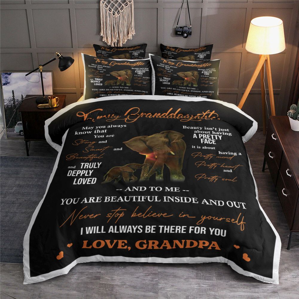 Granddaughter Love Grandpa Home Garden Linens Bedding Set