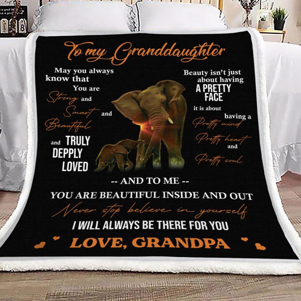 Granddaughter Love Grandpa Home Garden Linens Sherpa Fleece Blanket