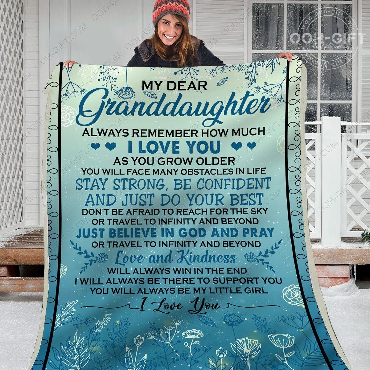 Granddaughter Love Kindness Sherpa Fleece Blanket