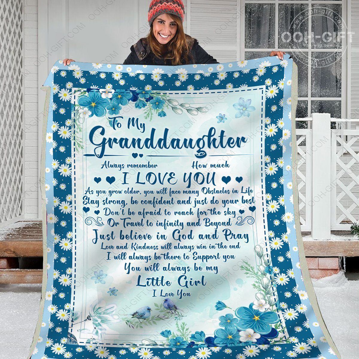 Granddaughter Love Kindness Sherpa Fleece Blanket