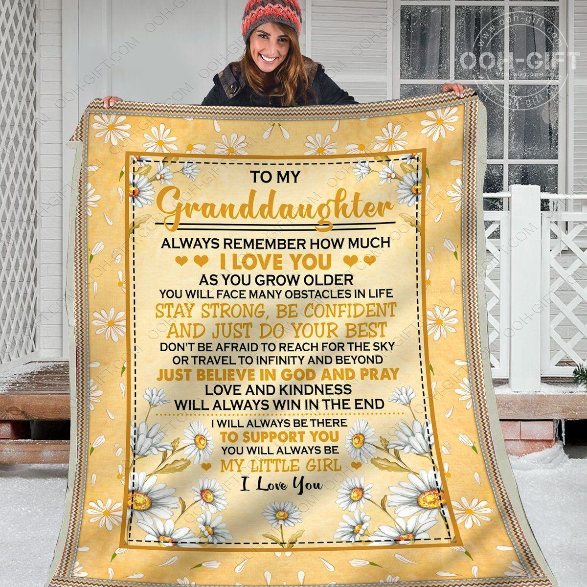 Granddaughter Love My Little Girl Sherpa Fleece Blanket