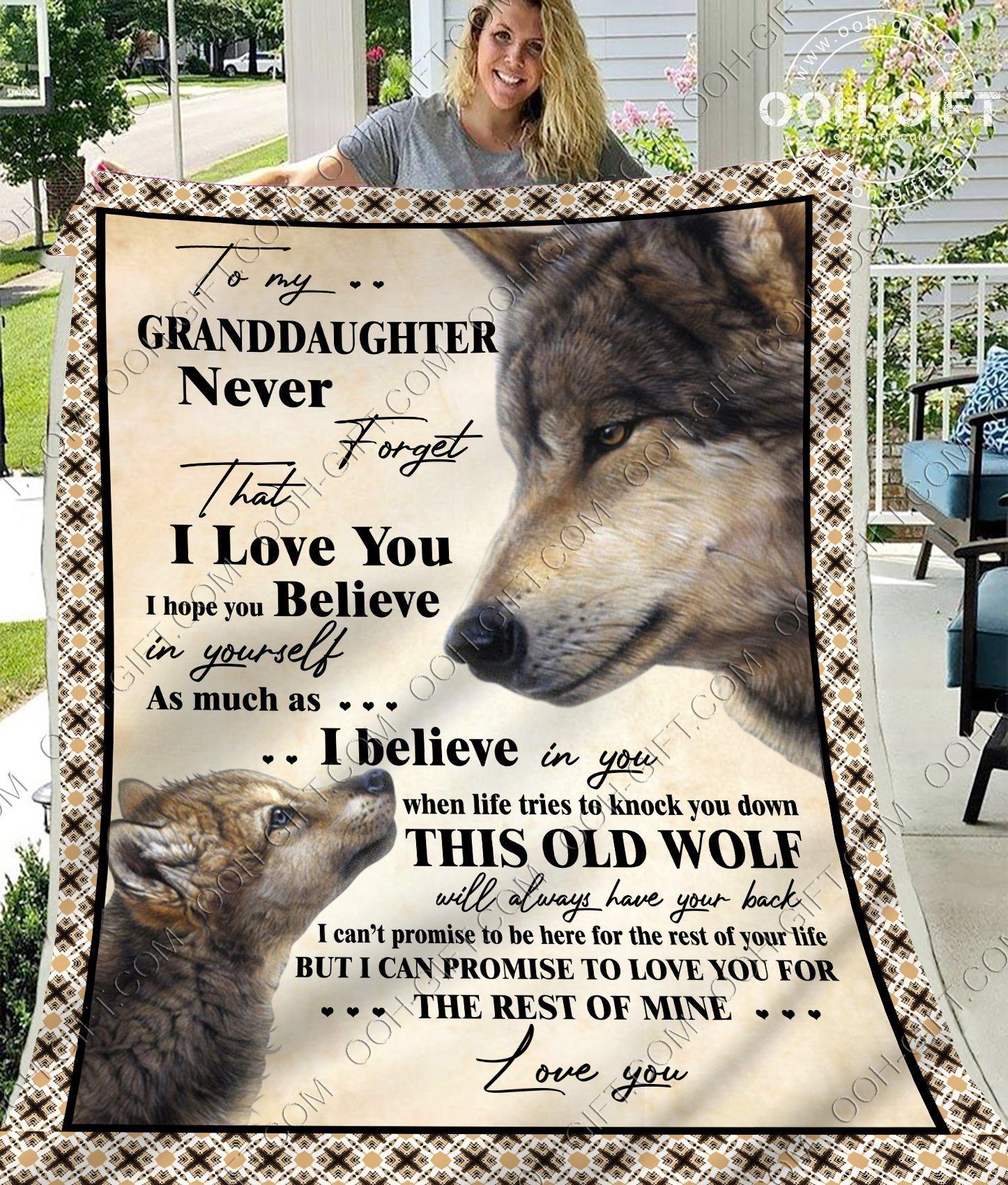 Granddaughter Love You Sherpa Fleece Blanket