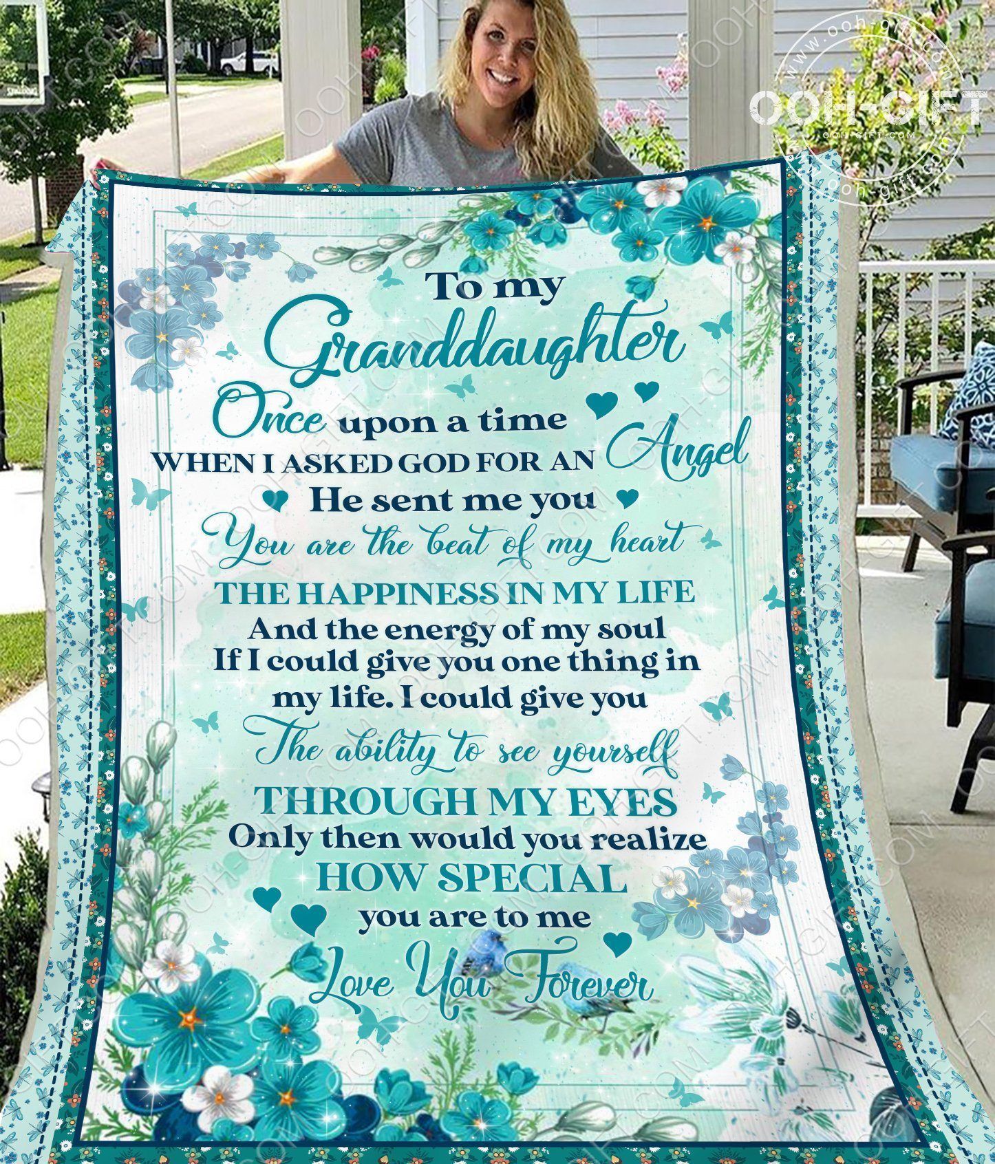 Granddaughter Love You Forever Sherpa Fleece Blanket