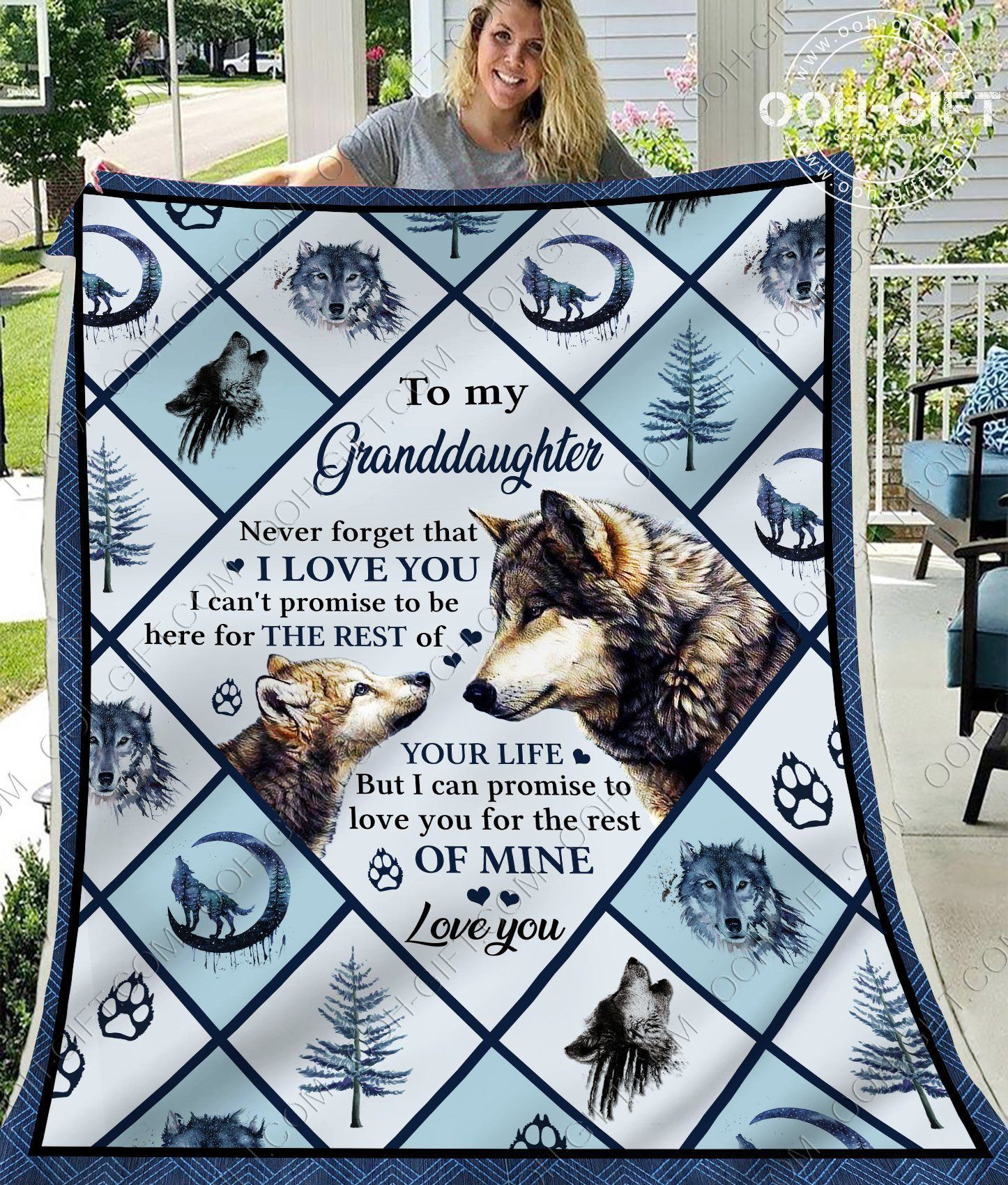 Granddaughter Love You Granddaughter Sherpa Fleece Blanket