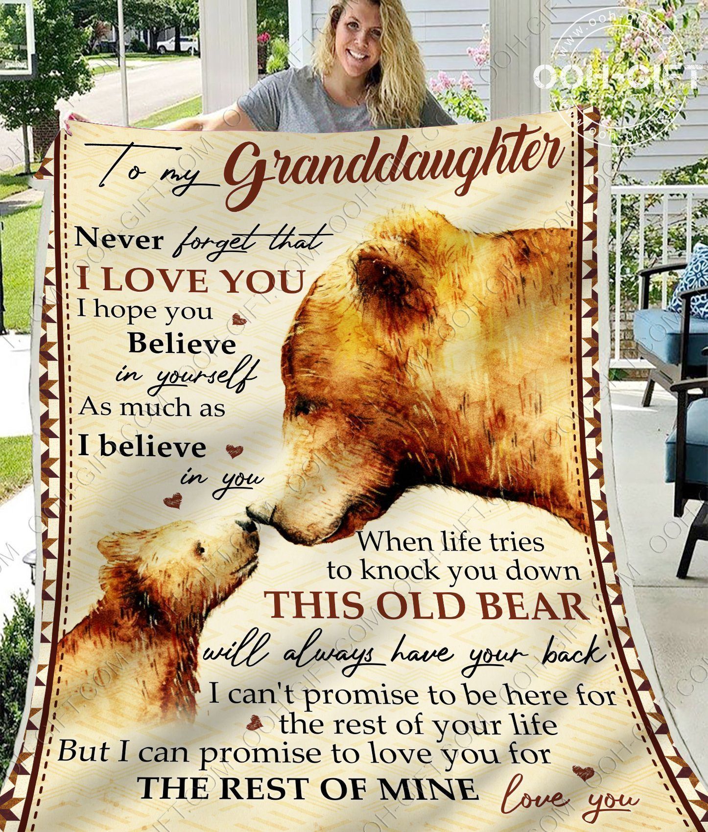 Granddaughter Love You My Granddaughter Sherpa Fleece Blanket