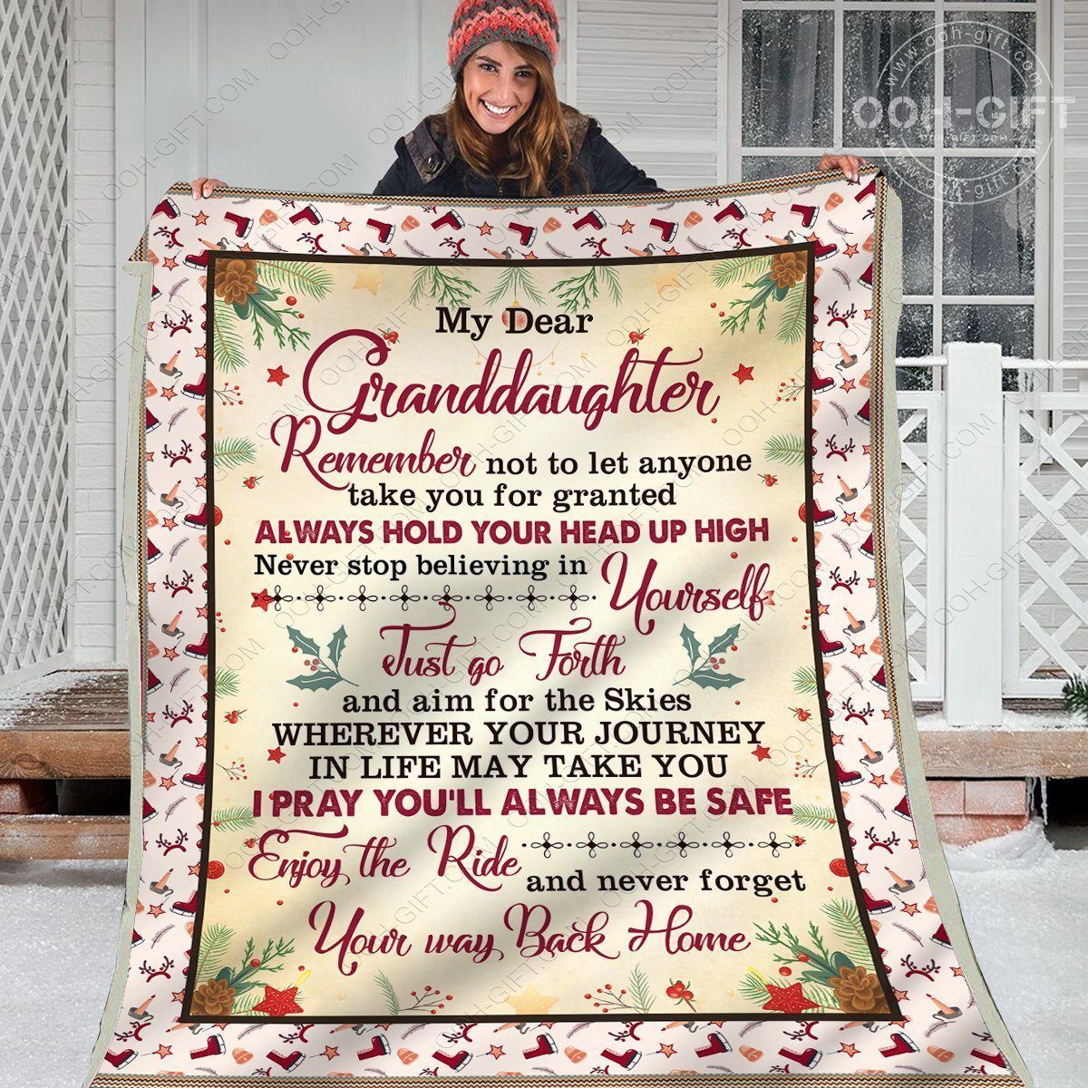 Granddaughter Love Yourself Sherpa Fleece Blanket