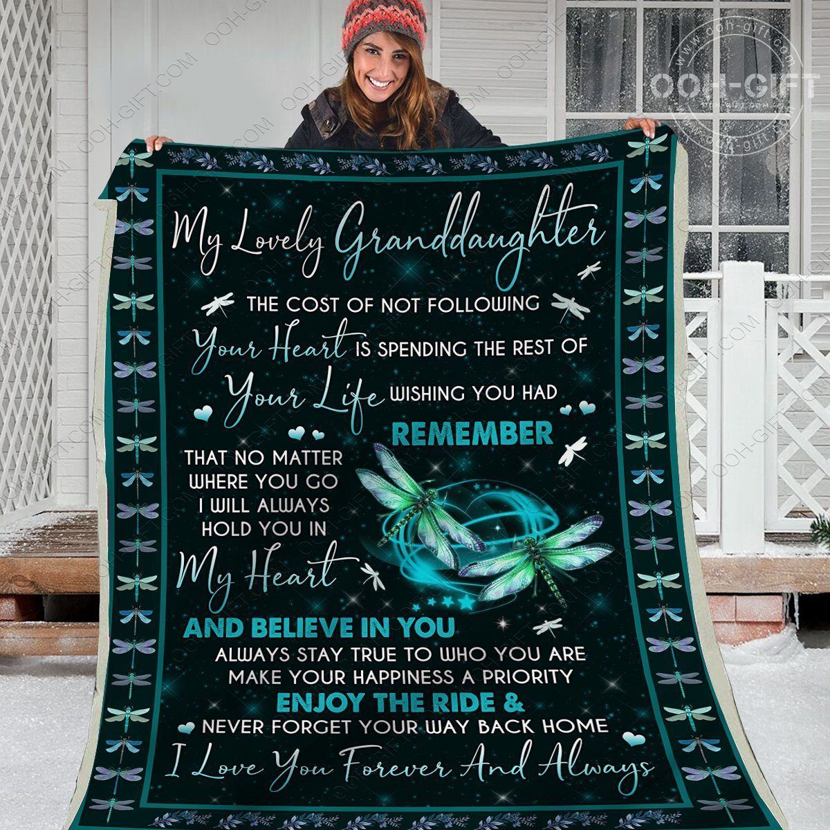 Granddaughter Lovely Granddaughter Sherpa Fleece Blanket