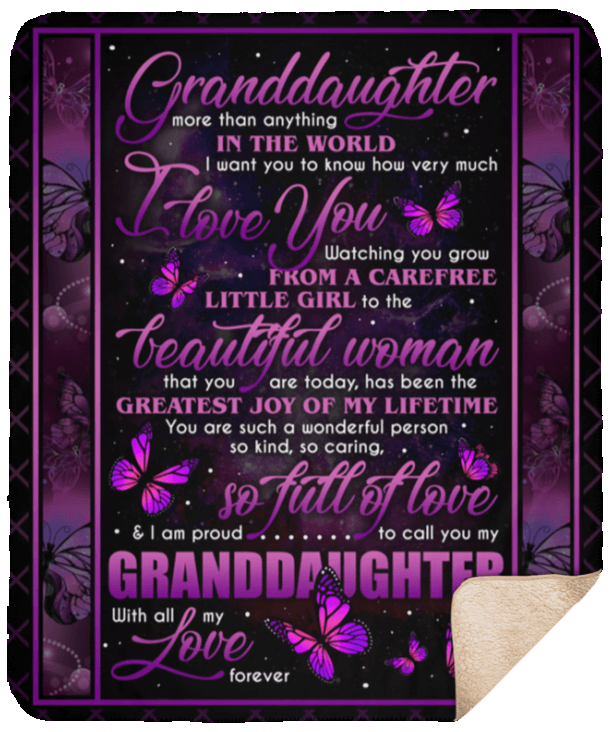 Granddaughter More Than Anything In The World I Love You Sherpa Fleece Blanket