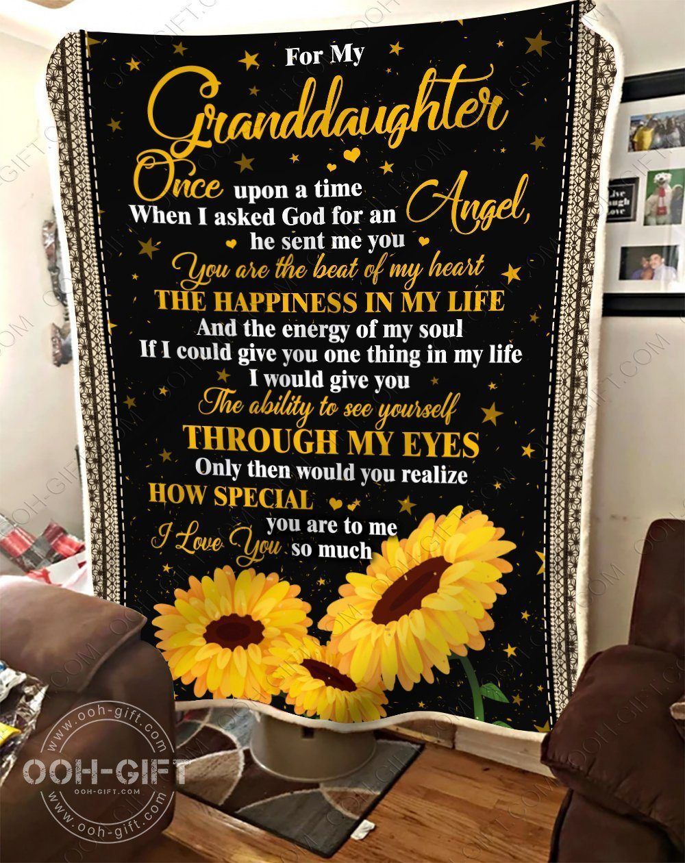 Granddaughter My Angel Sherpa Fleece Blanket