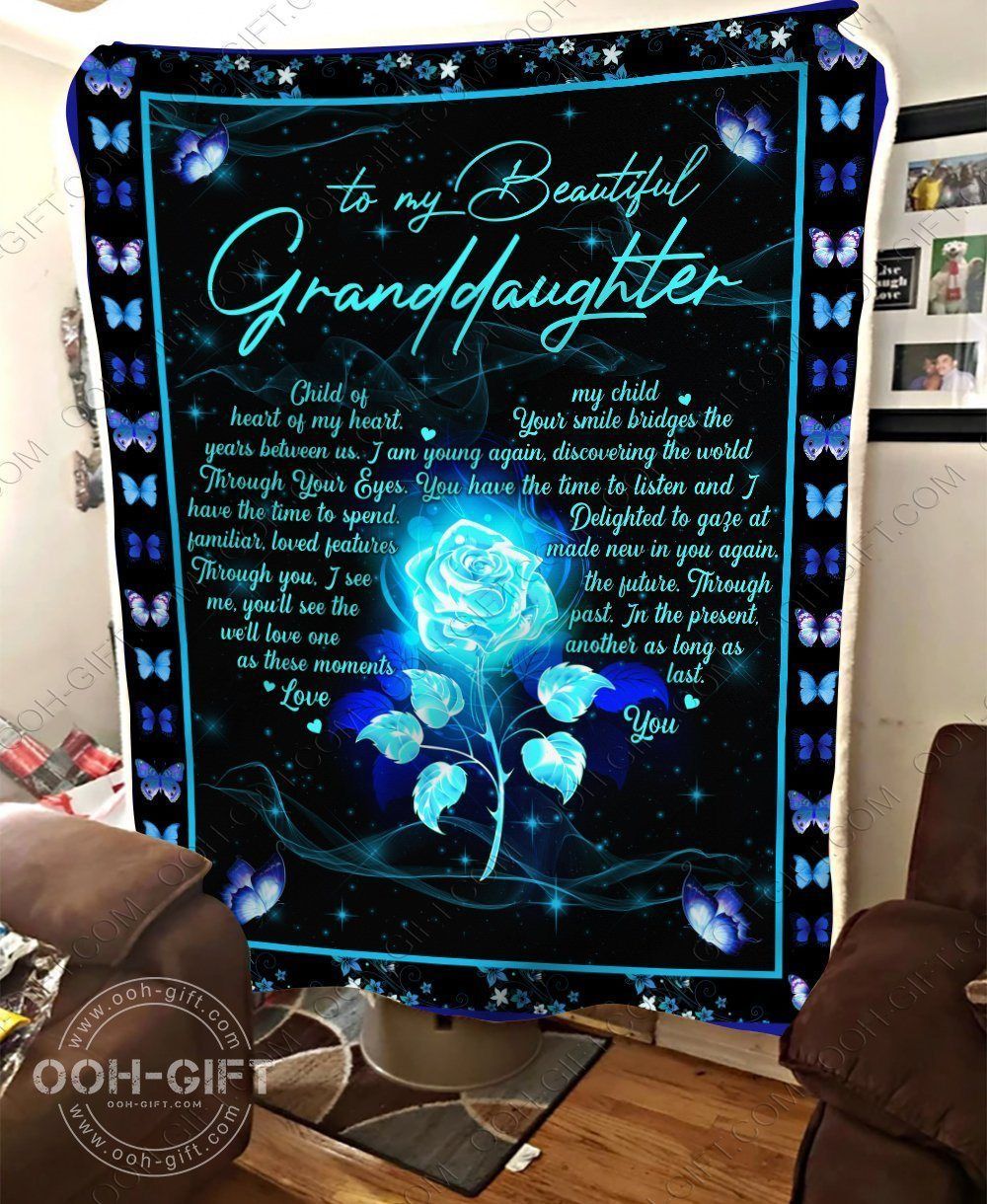 Granddaughter My Beautiful Granddaughter Sherpa Fleece Blanket