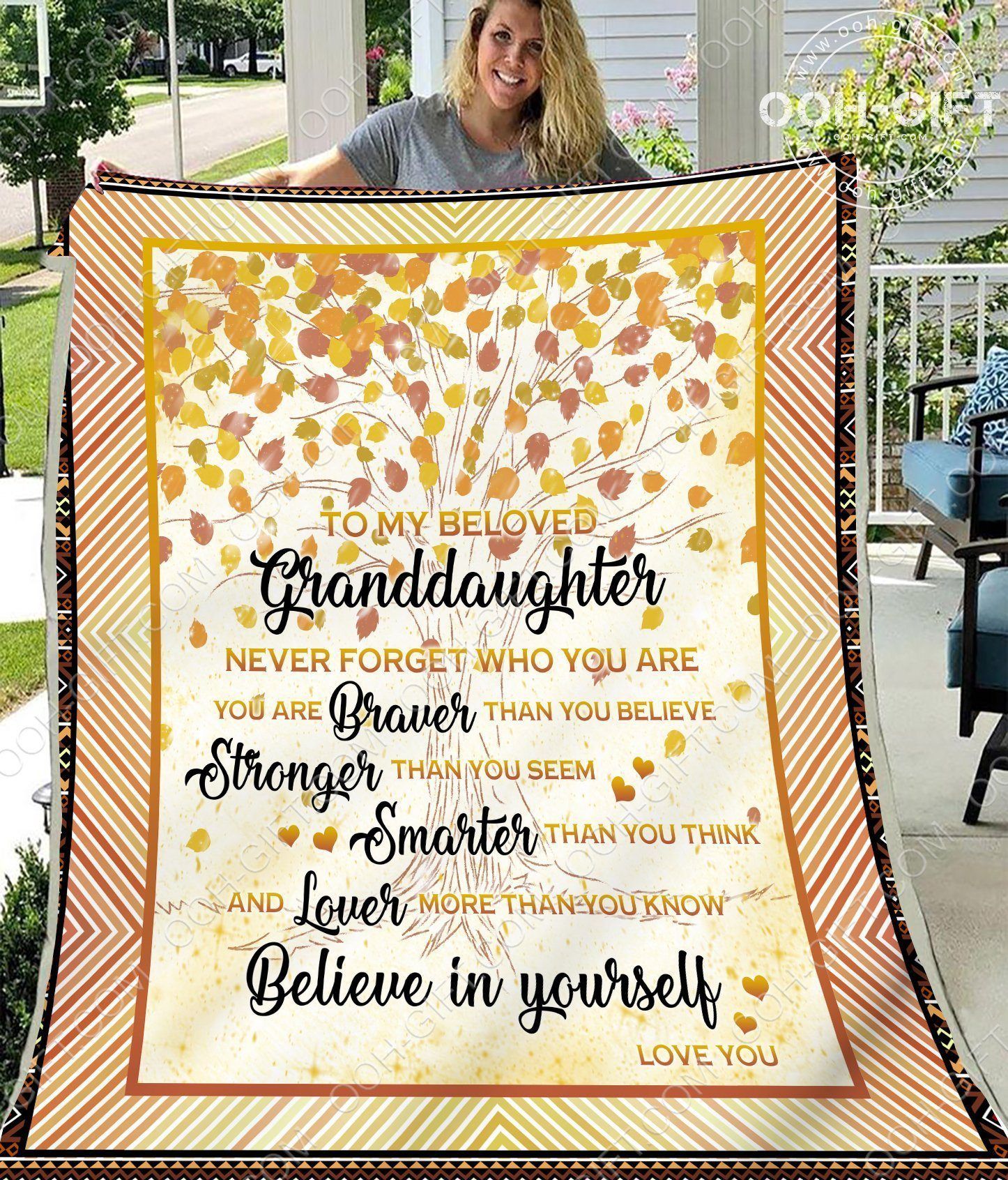Granddaughter My Beloved Sherpa Fleece Blanket