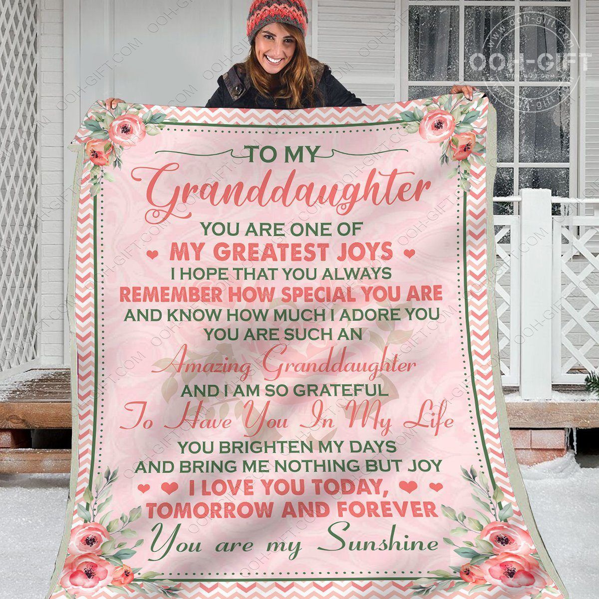 Granddaughter My Greatest Joy Sherpa Fleece Blanket